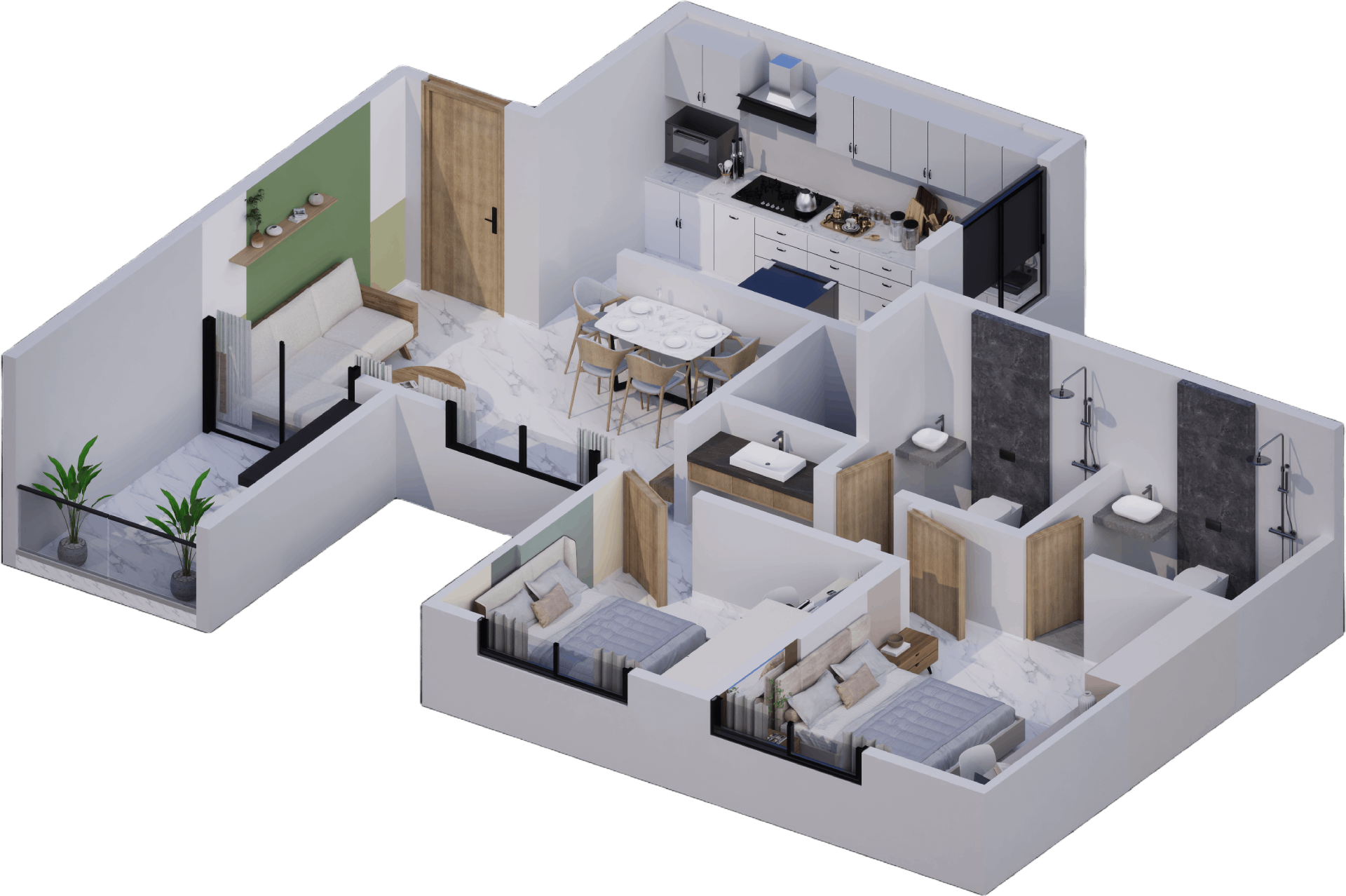 Elitenooks 2 BHK floor plan